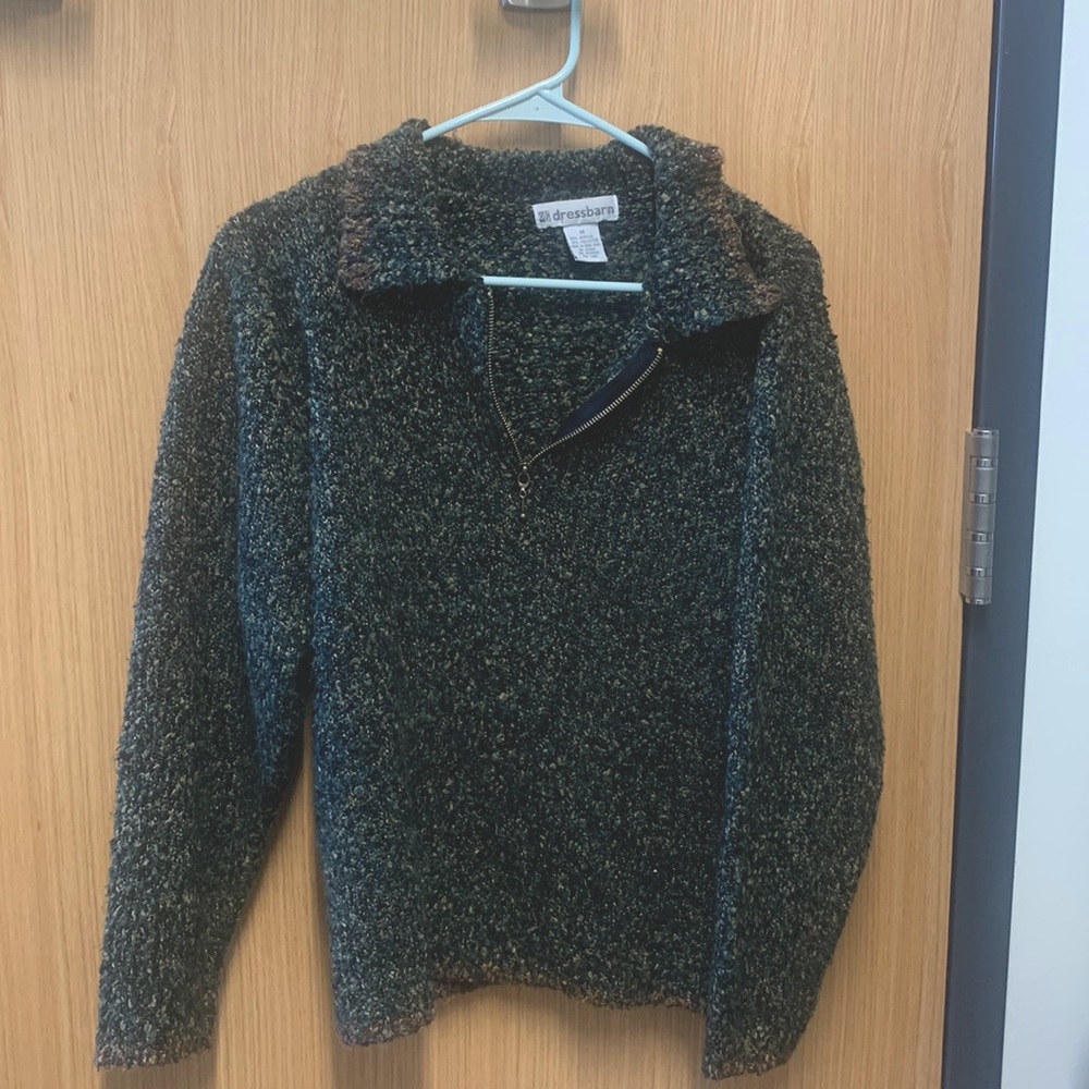 Green Quarter Zip Sweater